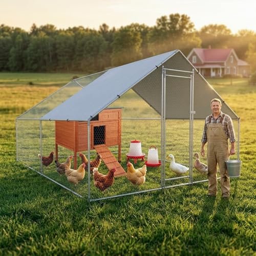 FunXplore - Duck Coop Outdoor Weatherproof with Pull-Out Tray & Asphalt Roof